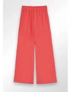 Pantalón largo con pliegues y lazada