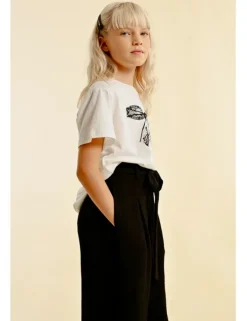 Pantalón largo con pliegues y lazada