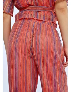 Pantalón largo de rayas multicolor