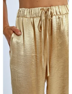 Pantalón largo en color metalizado