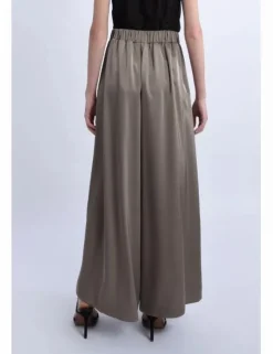 Pantalón largo en tejido satinado