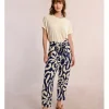 Pantalón tobillero con estampado y lazada