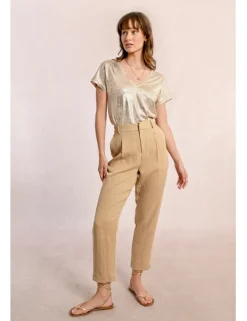 Pantalón tobillero detalle pliegues