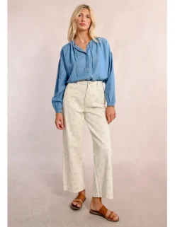 Pantalón tobillero estampado flores