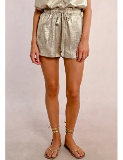 Short corto con lazada metalizado
