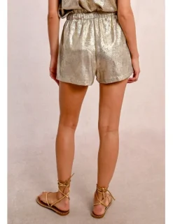 Short corto con lazada metalizado