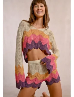 Short corto de punto multicolor