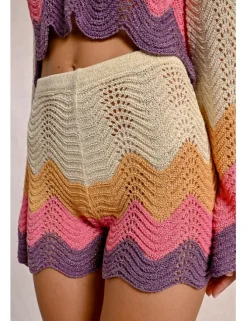 Short corto de punto multicolor