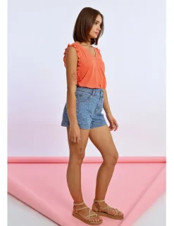 Short corto vaquero estampado corazones