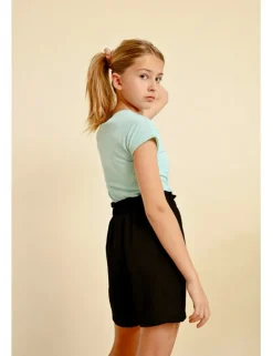 Short de tiro alto detalle pliegues
