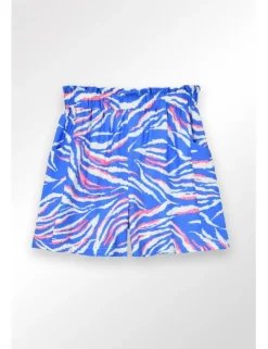 Short de tiro alto estampado multicolor