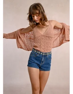 Short vaquero detalle flores