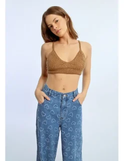 Top crop de crochet