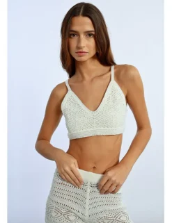 Top crop de crochet