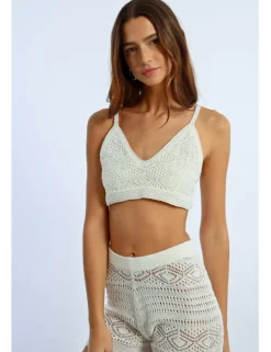 Top crop de crochet