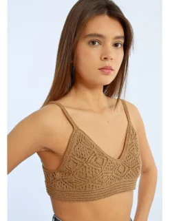 Top crop de crochet