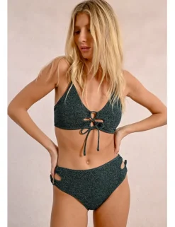 Top de bikini de tirantes escote tiras y lazada