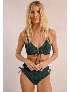 Top de bikini de tirantes escote tiras y lazada