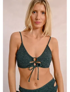 Top de bikini de tirantes escote tiras y lazada