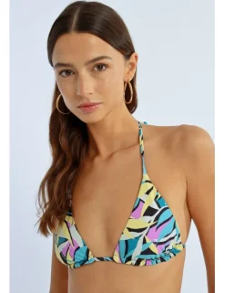 Top de bikini de triangulo estampado floral