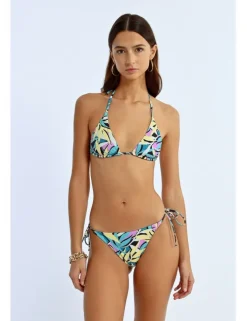 Top de bikini de triangulo estampado floral
