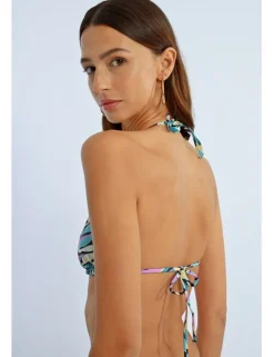 Top de bikini de triangulo estampado floral