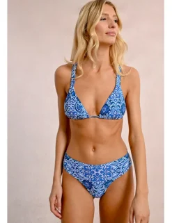 Top de bikini triángulo con estampado