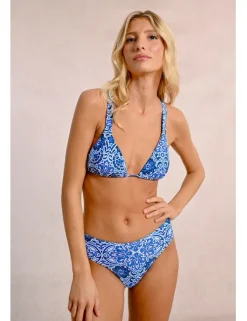 Top de bikini triángulo con estampado