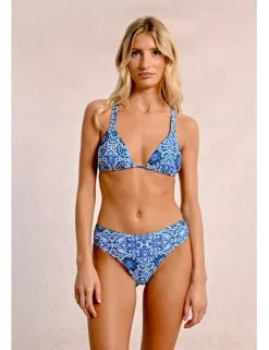 Top de bikini triángulo con estampado