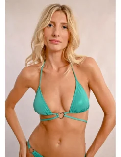 Top de bikini triángulo detalle corazón