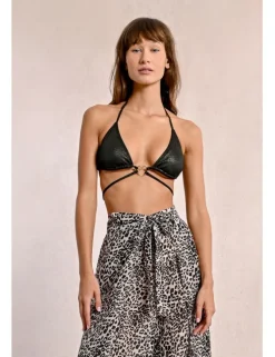 Top de bikini triángulo detalle corazón
