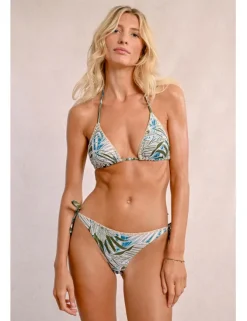 Top de bikini triángulo estampado tropical