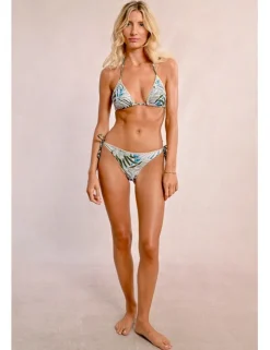 Top de bikini triángulo estampado tropical