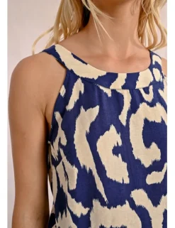 Top de cuello halter con estampado