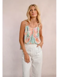 Top de doble tirante con estampado