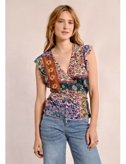 Top de manga corta con estampado