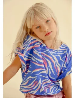 Top de manga corta estampado multicolor