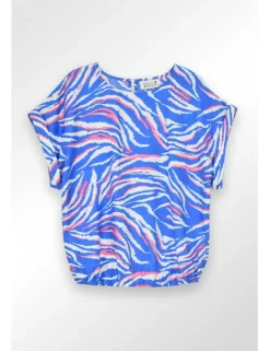 Top de manga corta estampado multicolor
