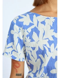 Top de manga corta estampado floral