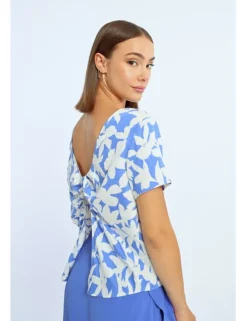 Top de manga corta estampado floral