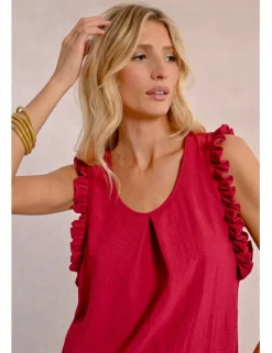 Top de manga mariposa con estampado