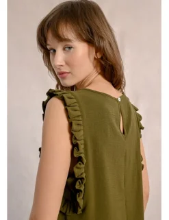 Top de manga mariposa con estampado