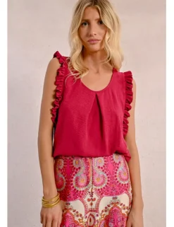 Top de manga mariposa con estampado