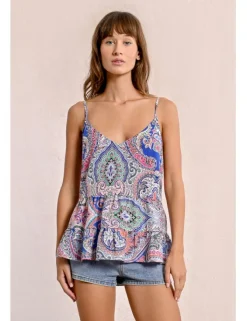 Top de tirantes con estampado y volantes