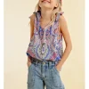 Top de tirantes con lazada y estampado