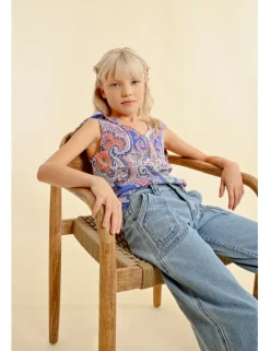 Top de tirantes con lazada y estampado