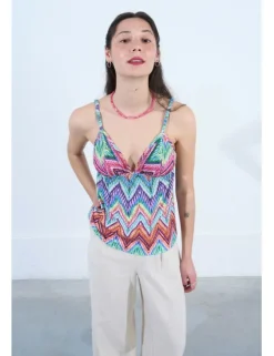 Top de tirantes estampado multicolor