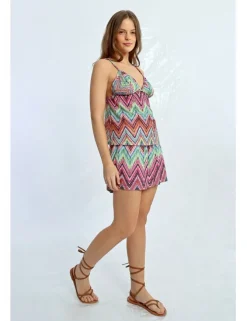 Top de tirantes estampado multicolor