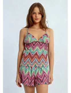 Top de tirantes estampado multicolor