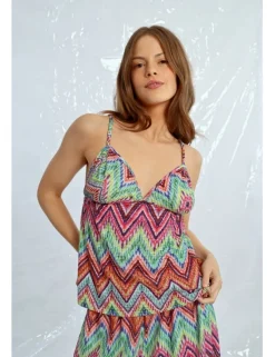 Top de tirantes estampado multicolor